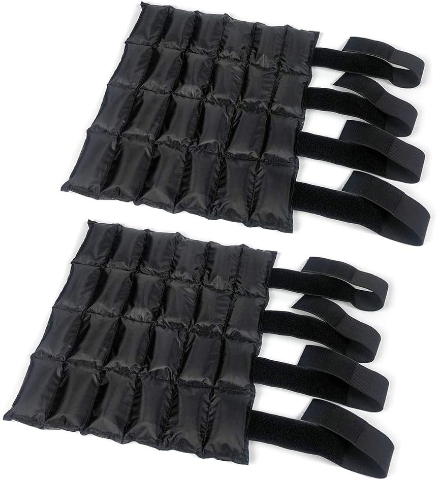 Horse Ice Leg Wraps Set of 2, Ice Pack Cooling Wrap for Horse Injuries, Therapy Full Leg Ice Boot Cold Pack with Flexible Straps for Hock, Ankle, Knee, Legs and Hooves, 16.9'' X 16.1'' Black