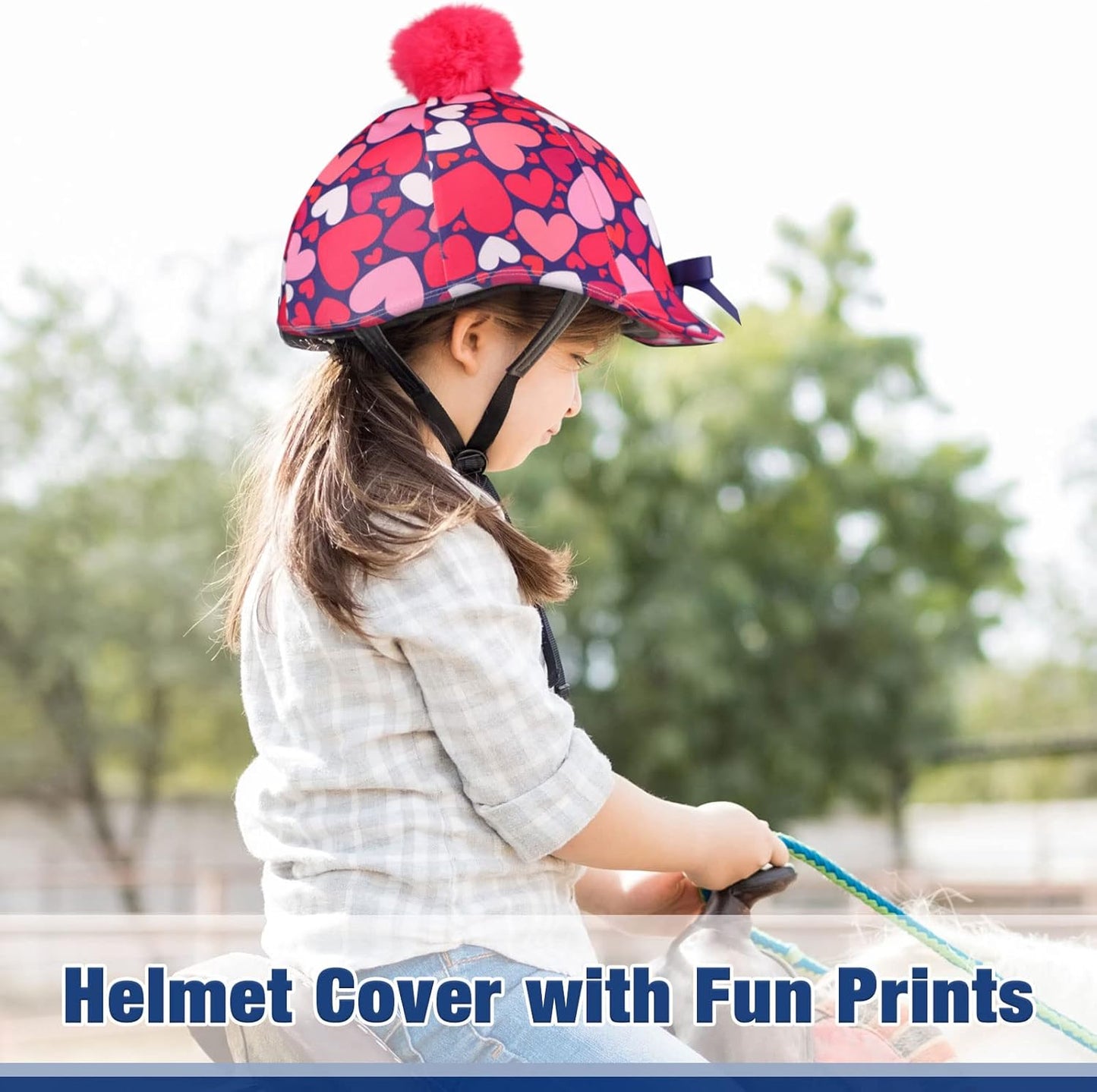 Equestrian Riding Helmet Cover with Cute Bow Cover ONLY, Helmet NOT Included