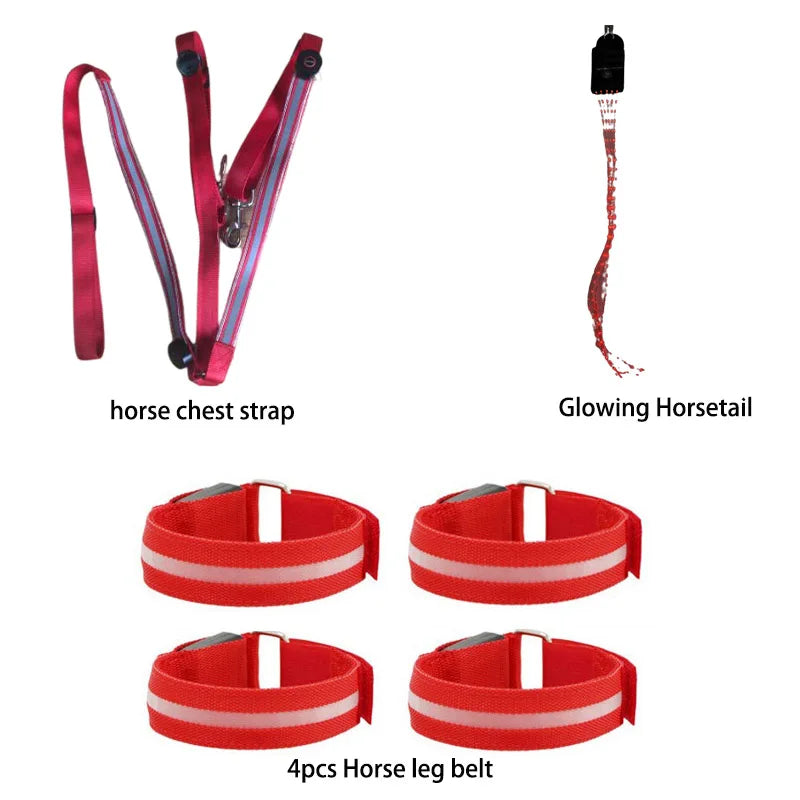 Equine LED Combo Kit - Breast Collar + Tail Light + (4) Leg Straps