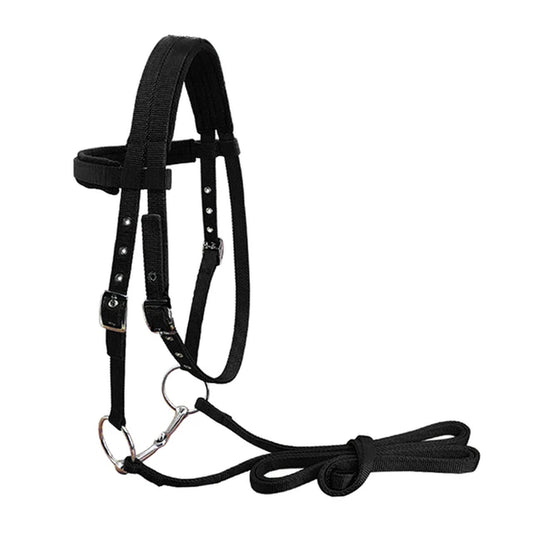 Durable Horse Bridle Horse Rein Headstall Thickened Halter Equestrian Gear Horse Rein Harness Headstalls Removable Snaffle