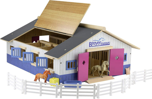 Farms Deluxe Wood Stable Playset 59215, Multicolor