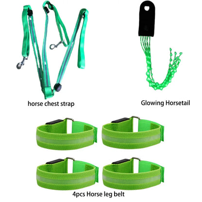 Equine LED Combo Kit - Breast Collar + Tail Light + (4) Leg Straps